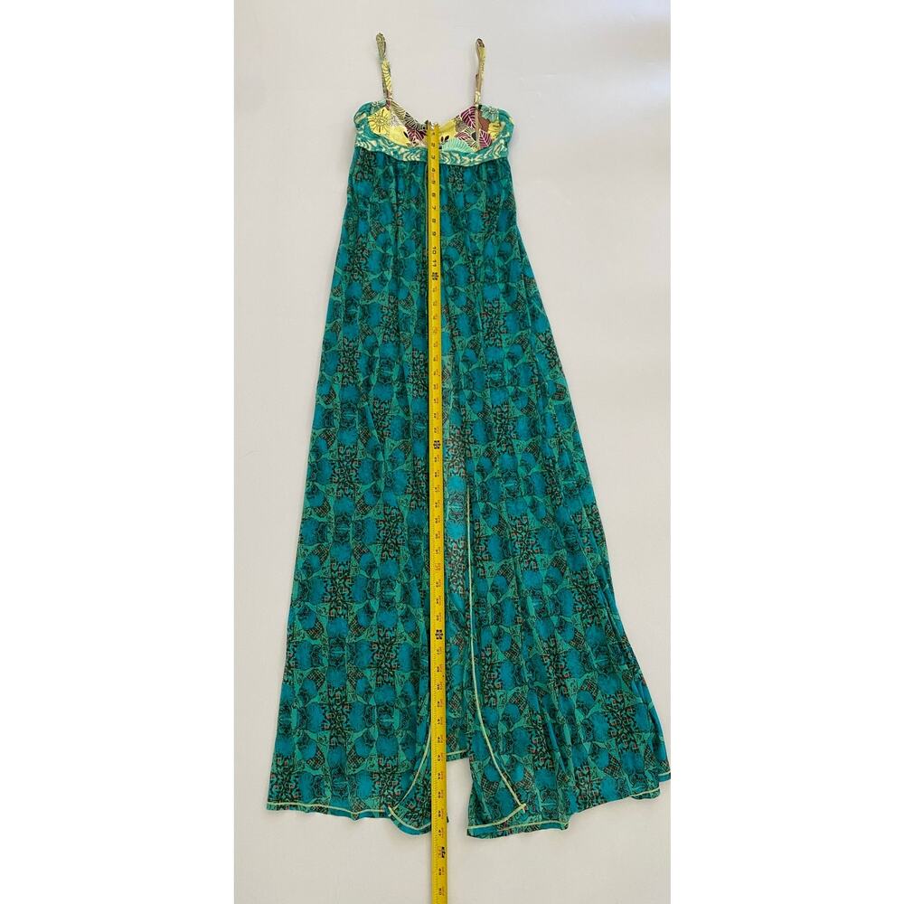 Maaji Teal Printed Midi Dress with Floral Bust - Picture 7 of 15